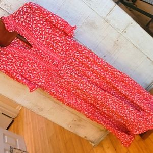 Red and white fluid dress